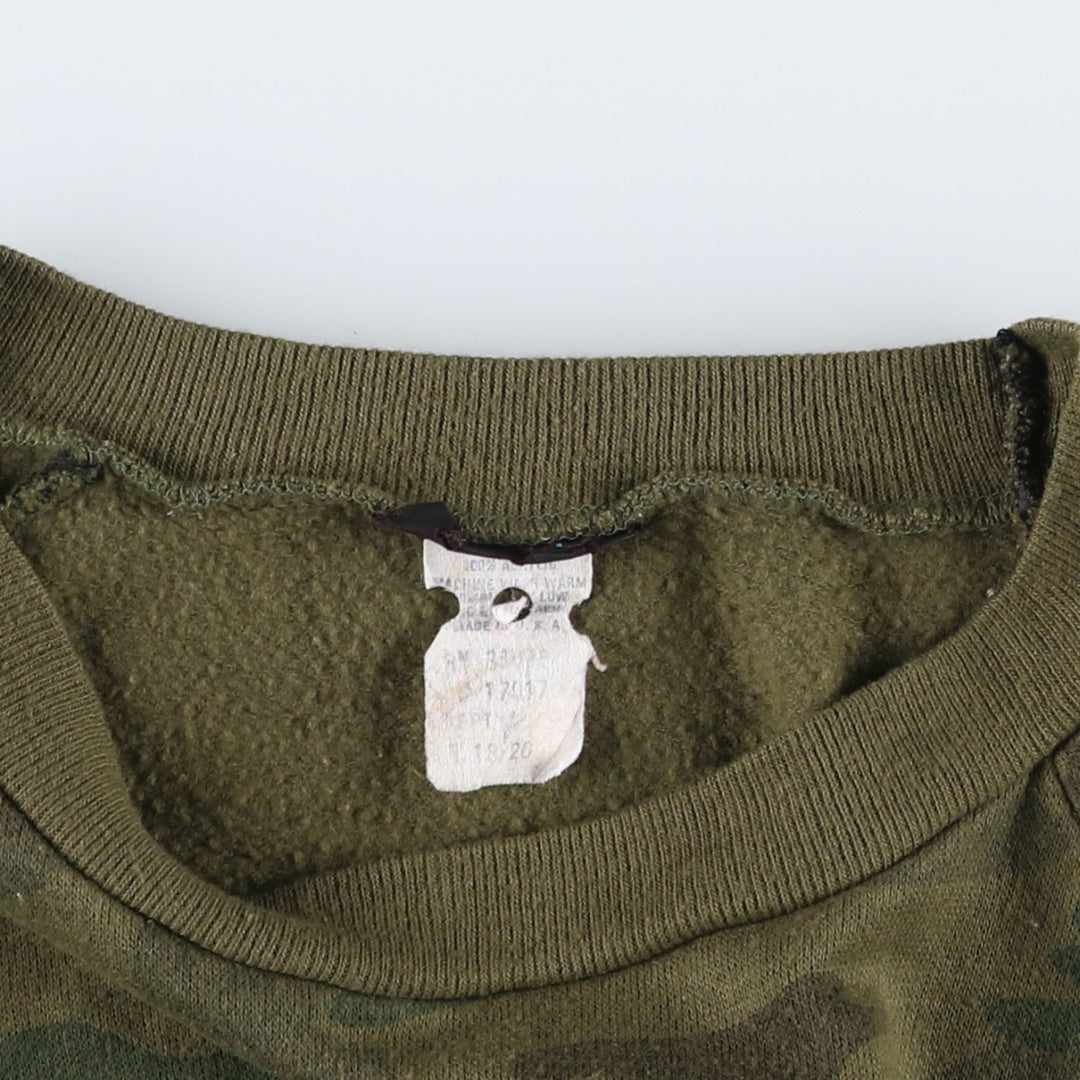 Camouflage sweatshirt, made in USA, women's size M equivalent. acrylic Khaki type Vintage Second Hand