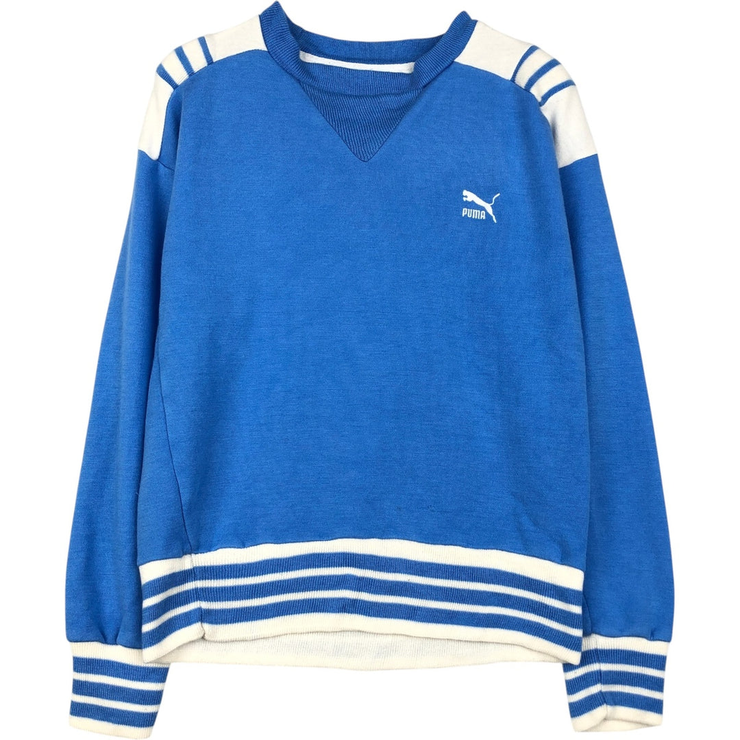 80s-90'S Puma Logo Sweatshirt, Women's Size M (approx.), Vintage acrylic Blue type light blue Vintage Second Hand