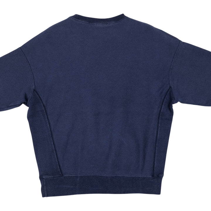 Champion REVERSE WEAVE Stripe Pattern Sweatshirt (Women's Size M) cotton navy blue type Vintage Second Hand