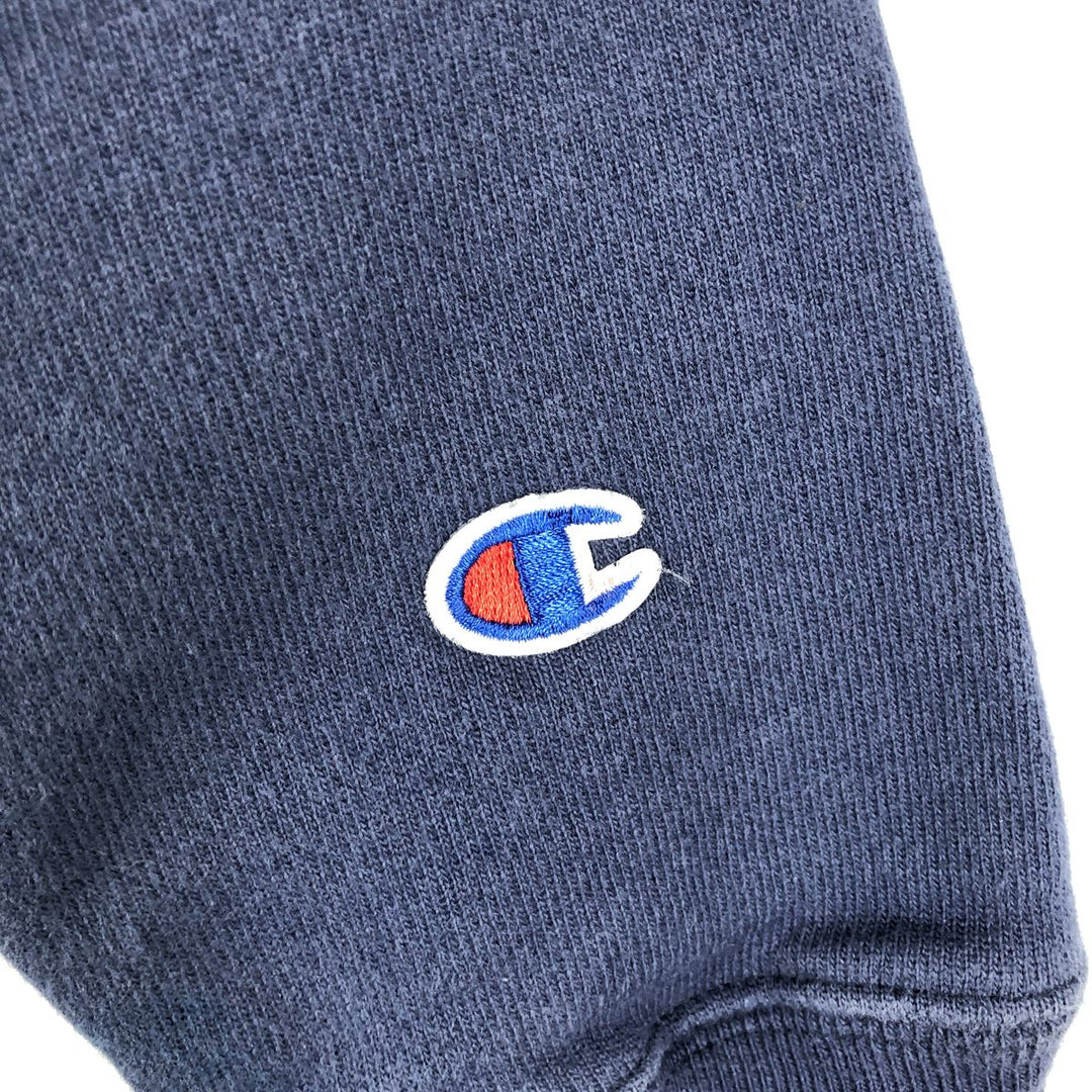 Champion REVERSE WEAVE Stripe Pattern Sweatshirt (Women's Size M) cotton navy blue type Vintage Second Hand