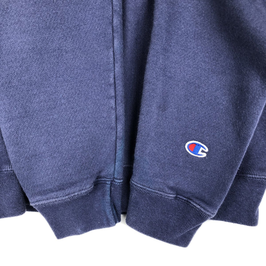 Champion REVERSE WEAVE Stripe Pattern Sweatshirt (Women's Size M) cotton navy blue type Vintage Second Hand