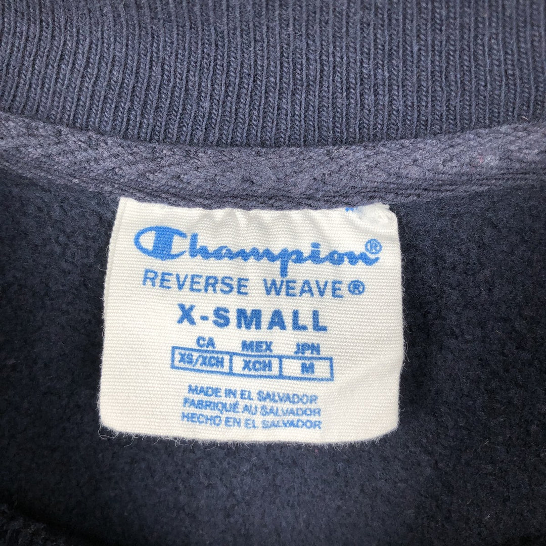 Champion Reverse Weave Triple Print College Sweatshirt (Men's Size XS) unclear navy blue type Vintage Second Hand