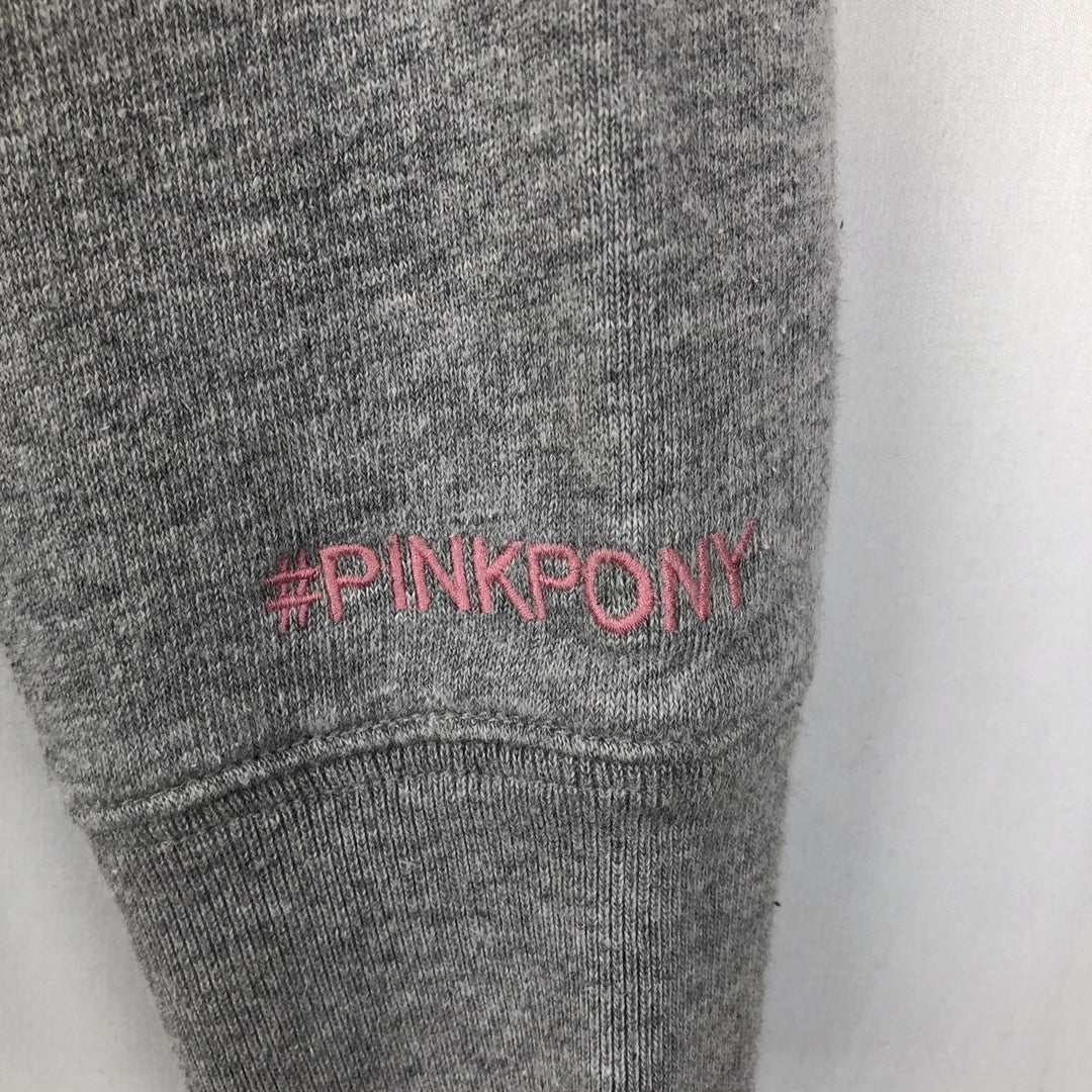 Ralph Lauren PINKPONY all-over print sweatshirt pullover hoodie, women's size L (approx.) cotton gray type Vintage Second Hand
