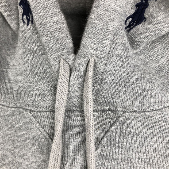 Ralph Lauren PINKPONY all-over print sweatshirt pullover hoodie, women's size L (approx.) cotton gray type Vintage Second Hand