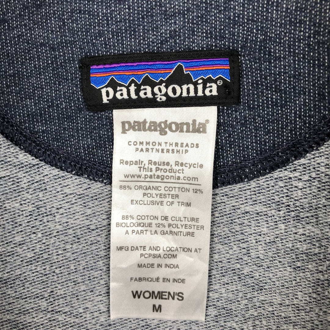 Patagonia Ahnya Pullover 54700FA14 Half-Snap Sweatshirt Half-Button Hoodie (Women's Size M) cotton navy blue type Vintage Second Hand