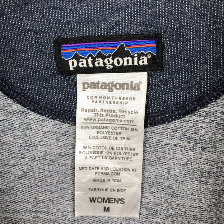 Patagonia Ahnya Pullover 54700FA14 Half-Snap Sweatshirt Half-Button Hoodie (Women's Size M) cotton navy blue type Vintage Second Hand