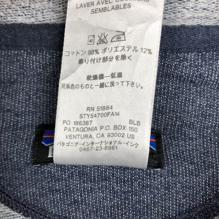 Patagonia Ahnya Pullover 54700FA14 Half-Snap Sweatshirt Half-Button Hoodie (Women's Size M) cotton navy blue type Vintage Second Hand