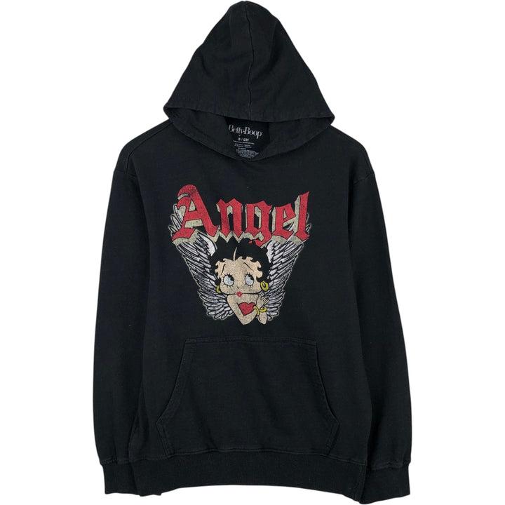 BETTY BOOP Character Sweatshirt Pullover Hoodie (Women's Size S) cotton black type Vintage Second Hand