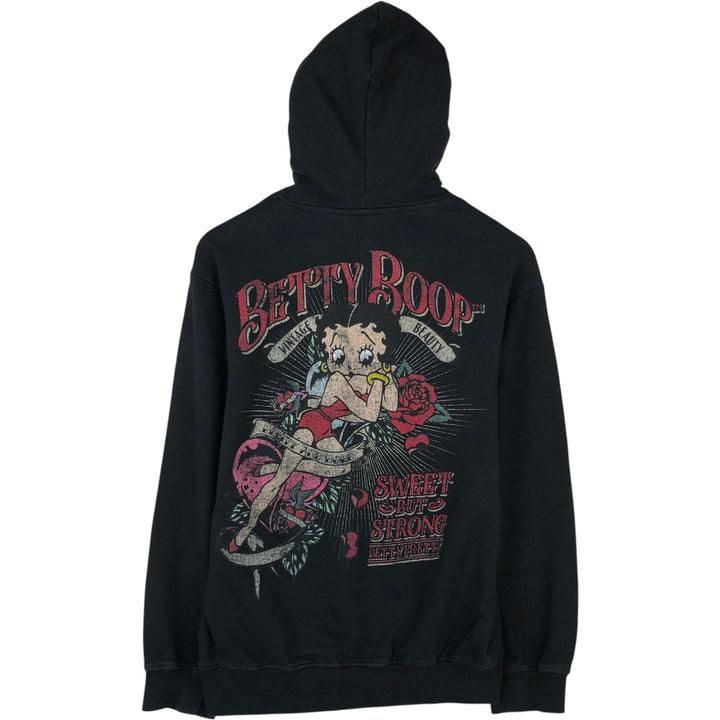 BETTY BOOP Character Sweatshirt Pullover Hoodie (Women's Size S) cotton black type Vintage Second Hand