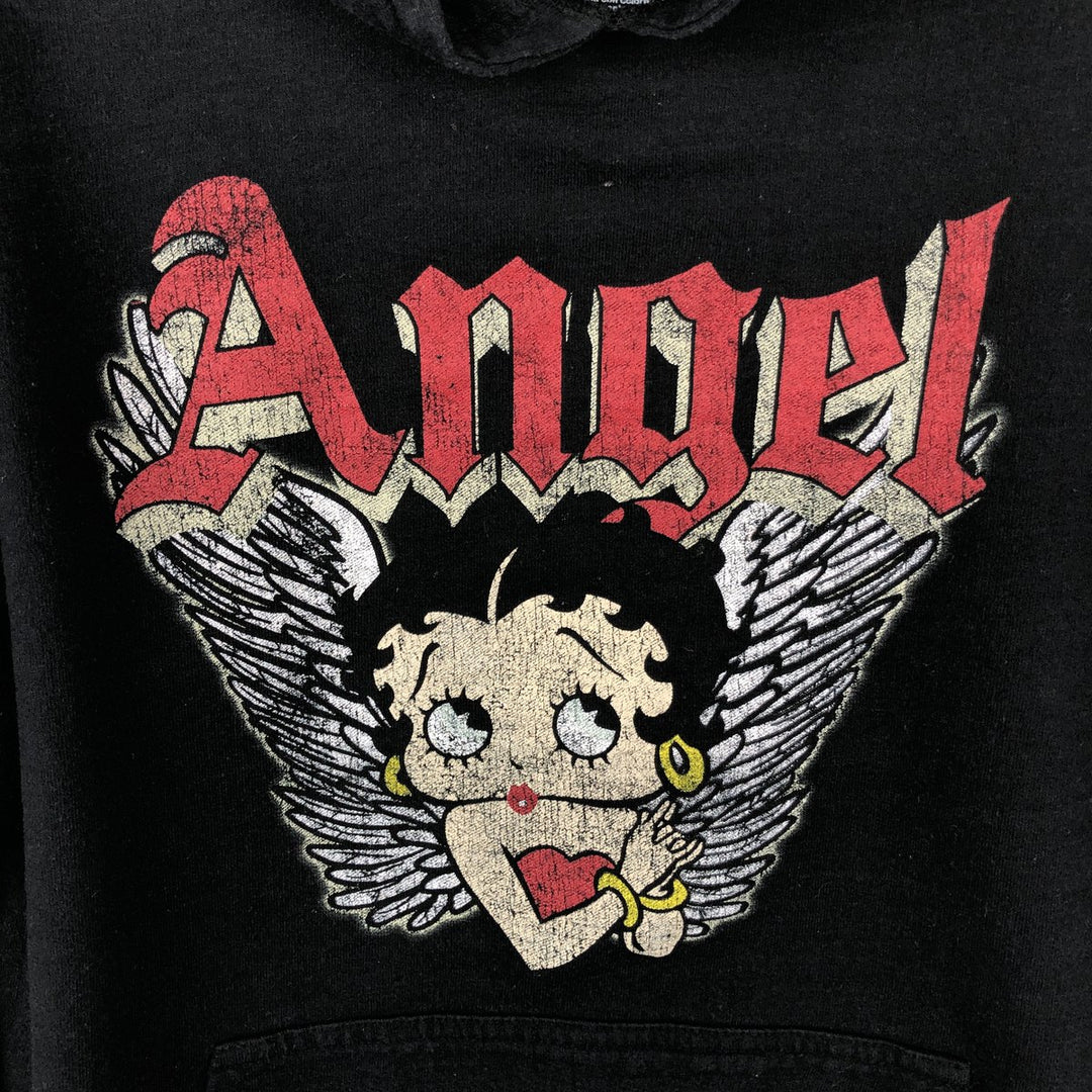BETTY BOOP Character Sweatshirt Pullover Hoodie (Women's Size S) cotton black type Vintage Second Hand