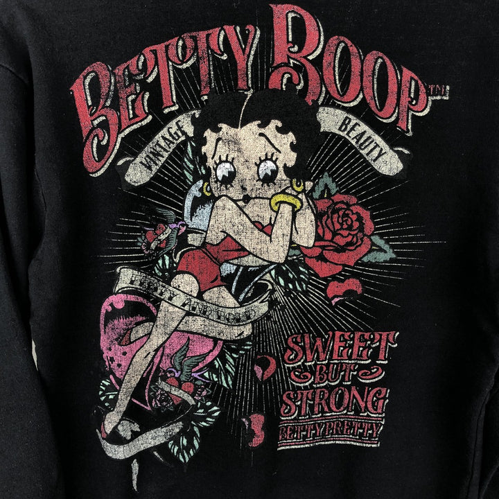 BETTY BOOP Character Sweatshirt Pullover Hoodie (Women's Size S) cotton black type Vintage Second Hand