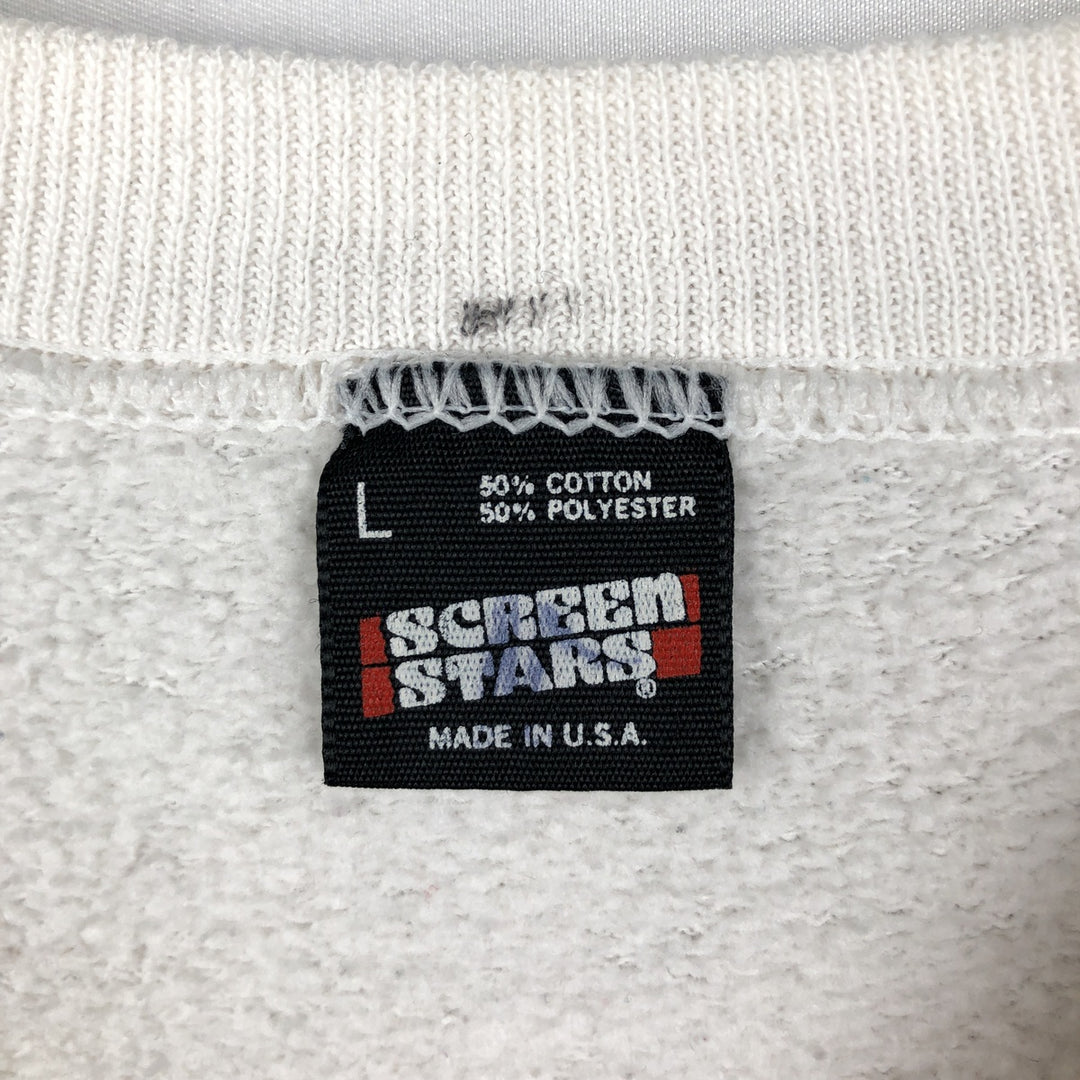 90'S Screen Stars Pepsi Advertising Teddy Bear Sweatshirt, Made in USA, Women's Size L (approx.) cotton white type Vintage Second Hand