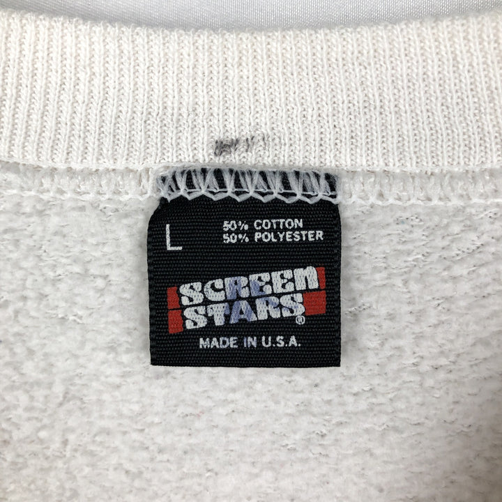 90'S Screen Stars Pepsi Advertising Teddy Bear Sweatshirt, Made in USA, Women's Size L (approx.) cotton white type Vintage Second Hand