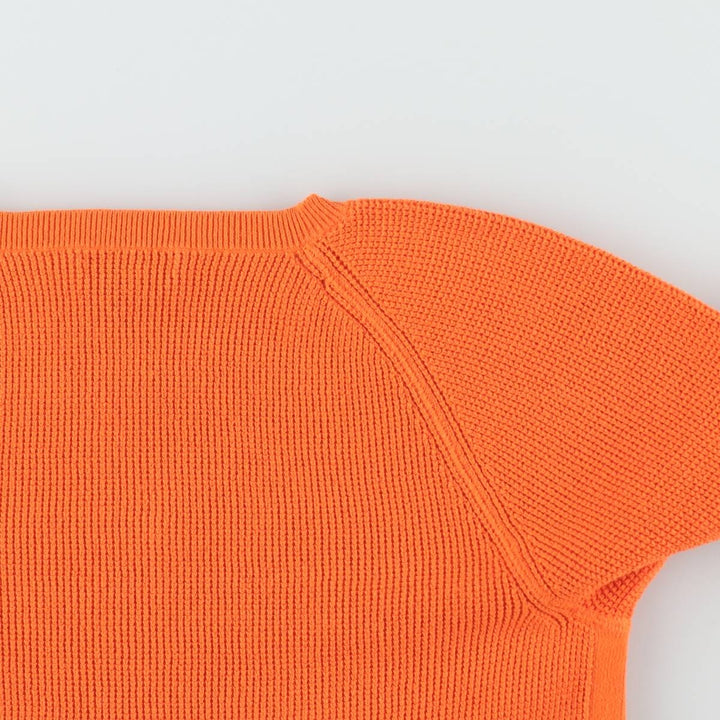 Ralph Lauren LRL LAUREN JEANS COMPANY Lace-up Cotton Knit Sweater, Women's Size XL (approx.) cotton orange type Vintage Second Hand