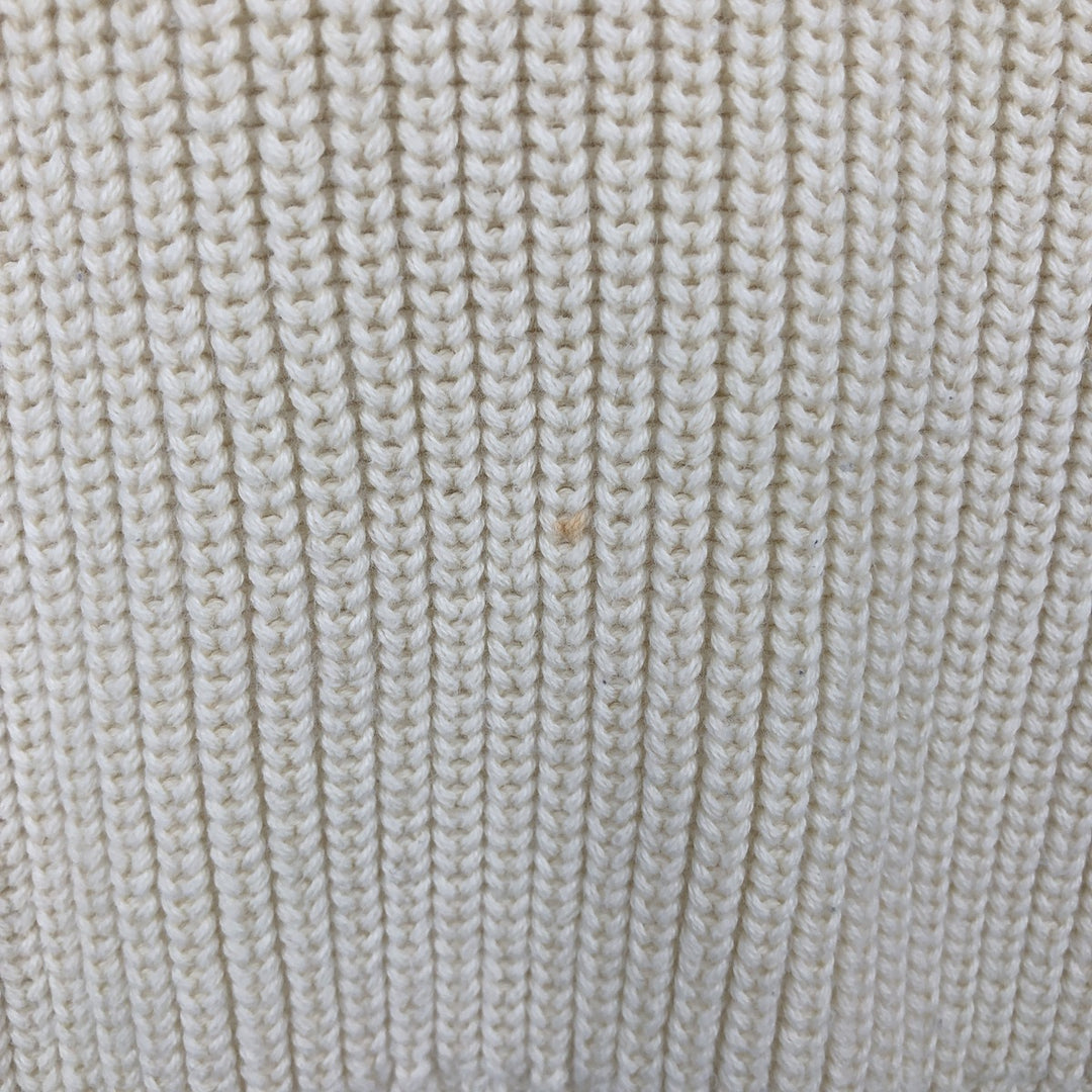 Ralph Lauren POLO RALPH LAUREN Big Pony Shawl Collar Cotton Knit Sweater, Women's Size S (approx.) cotton pale white type Vintage Second Hand