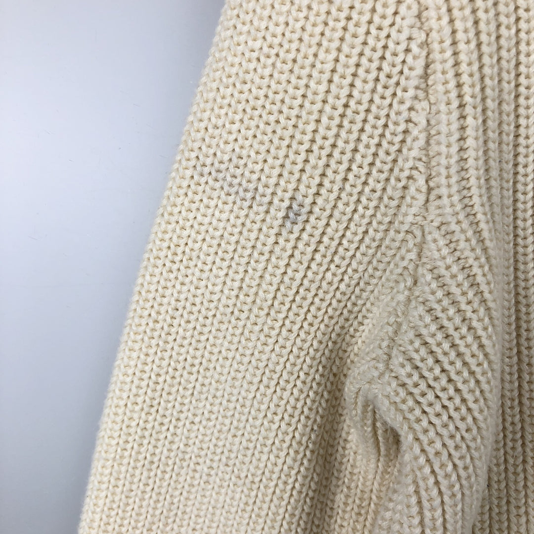 Ralph Lauren POLO RALPH LAUREN Big Pony Shawl Collar Cotton Knit Sweater, Women's Size S (approx.) cotton pale white type Vintage Second Hand