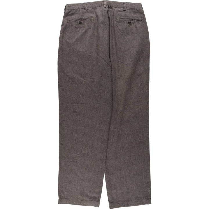 Ralph Lauren POLO by Ralph Lauren Two-pleat Herringbone Cotton Slacks, Men's, Size W35 cotton walnut Vintage Second Hand