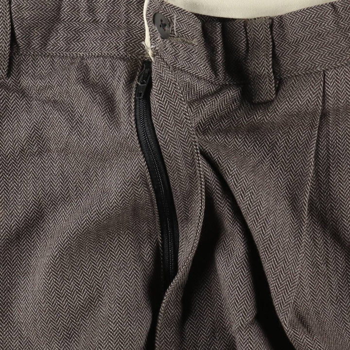 Ralph Lauren POLO by Ralph Lauren Two-pleat Herringbone Cotton Slacks, Men's, Size W35 cotton walnut Vintage Second Hand