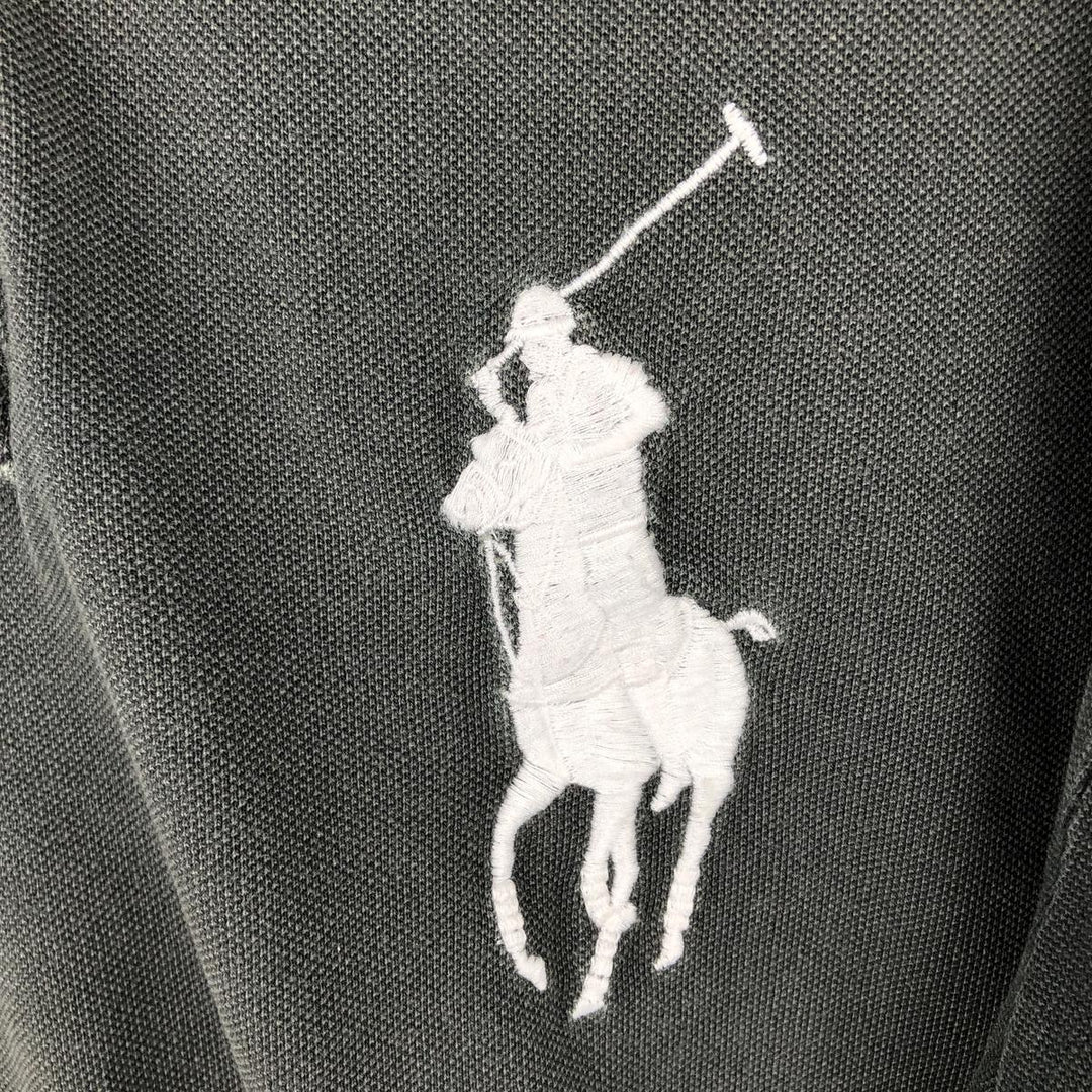 Ralph Lauren POLO by Ralph Lauren CUSTOM FIT Big Pony Short Sleeve Polo Shirt Men's L size cotton Khaki type Vintage Second Hand