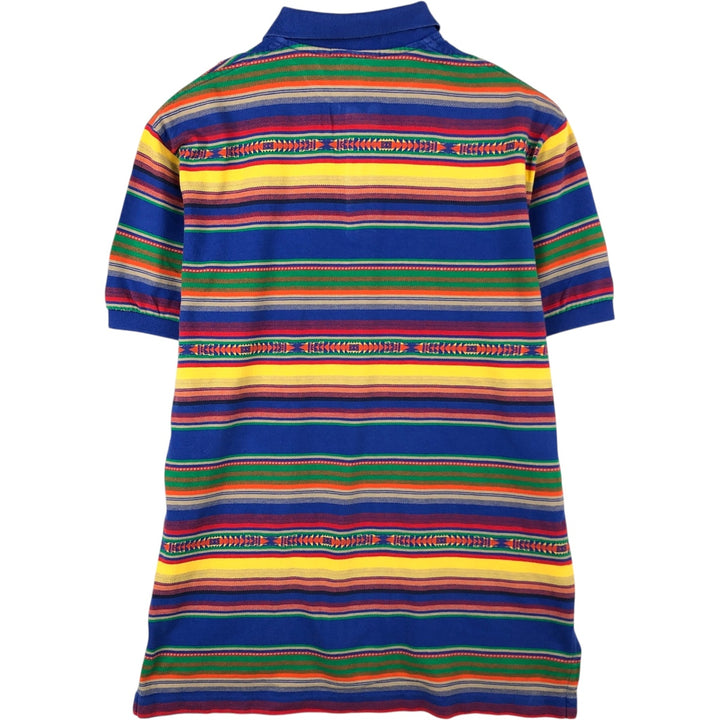 Ralph Lauren POLO by Ralph Lauren Native Stripe Short-Sleeve Polo Shirt, Men's Size L (approx.) cotton multicolor Vintage Second Hand