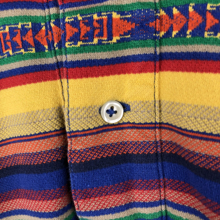 Ralph Lauren POLO by Ralph Lauren Native Stripe Short-Sleeve Polo Shirt, Men's Size L (approx.) cotton multicolor Vintage Second Hand