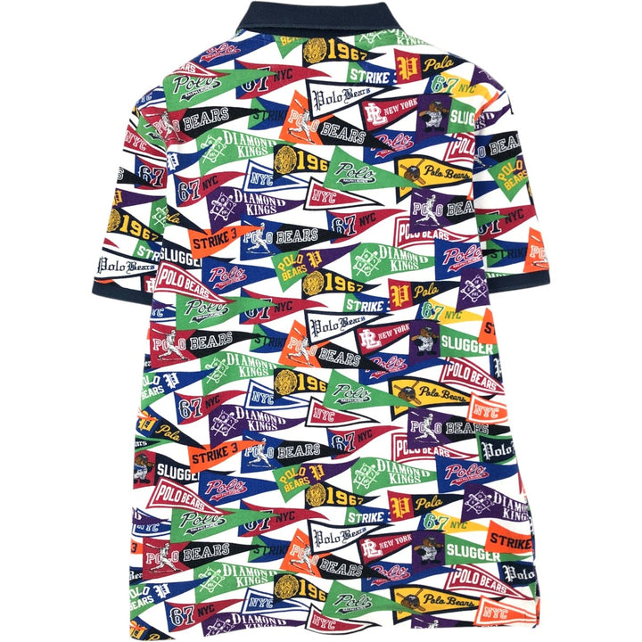 Ralph Lauren POLO RALPH LAUREN CLASSIC FIT all-over print short-sleeved polo shirt, men's size M (approx.) cotton multicolor Vintage Second Hand