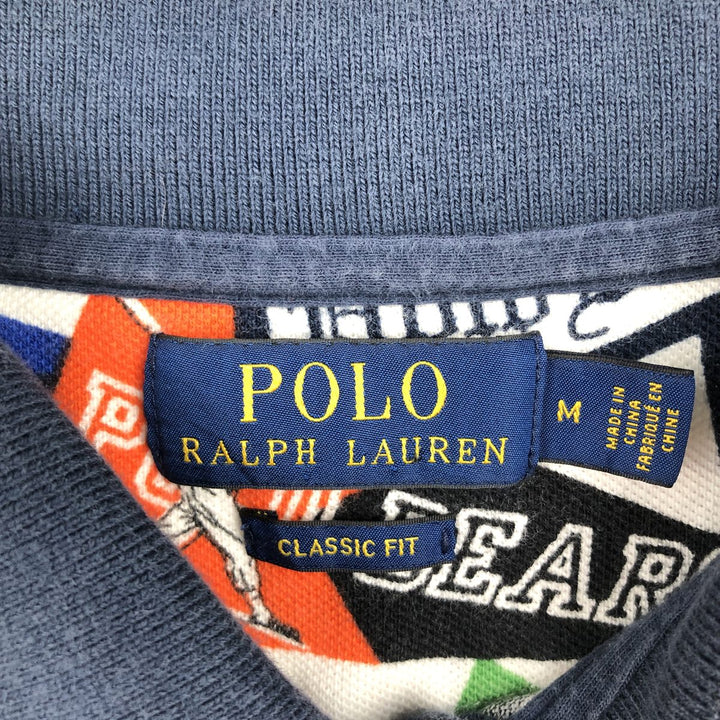 Ralph Lauren POLO RALPH LAUREN CLASSIC FIT all-over print short-sleeved polo shirt, men's size M (approx.) cotton multicolor Vintage Second Hand
