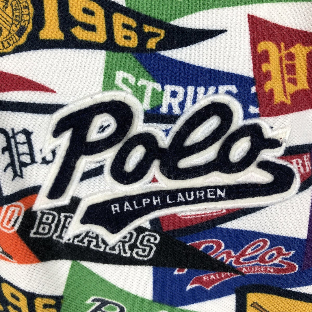 Ralph Lauren POLO RALPH LAUREN CLASSIC FIT all-over print short-sleeved polo shirt, men's size M (approx.) cotton multicolor Vintage Second Hand