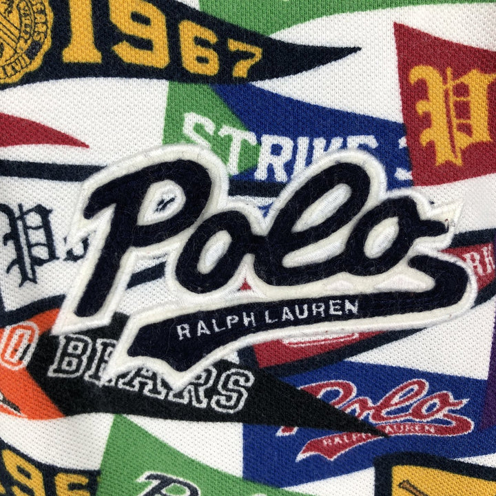 Ralph Lauren POLO RALPH LAUREN CLASSIC FIT all-over print short-sleeved polo shirt, men's size M (approx.) cotton multicolor Vintage Second Hand