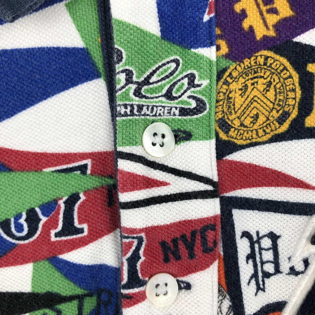 Ralph Lauren POLO RALPH LAUREN CLASSIC FIT all-over print short-sleeved polo shirt, men's size M (approx.) cotton multicolor Vintage Second Hand