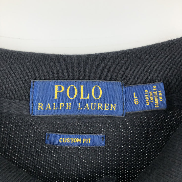 Ralph Lauren POLO RALPH LAUREN CUSTOM FIT Polo Bear Short-Sleeve Polo Shirt (Men's Size L equivalent) cotton black type Vintage Second Hand