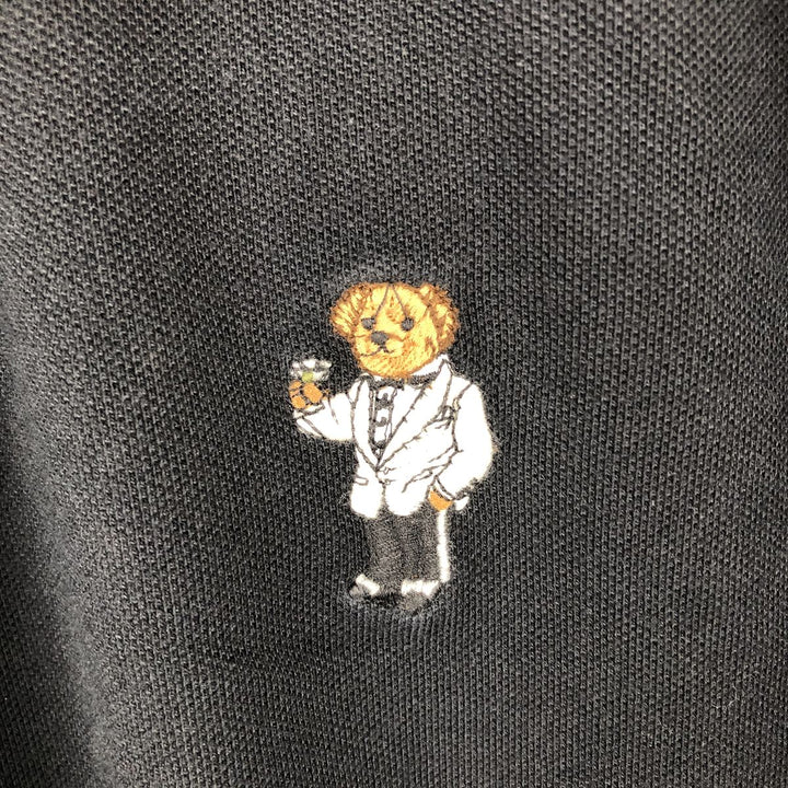 Ralph Lauren POLO RALPH LAUREN CUSTOM FIT Polo Bear Short-Sleeve Polo Shirt (Men's Size L equivalent) cotton black type Vintage Second Hand