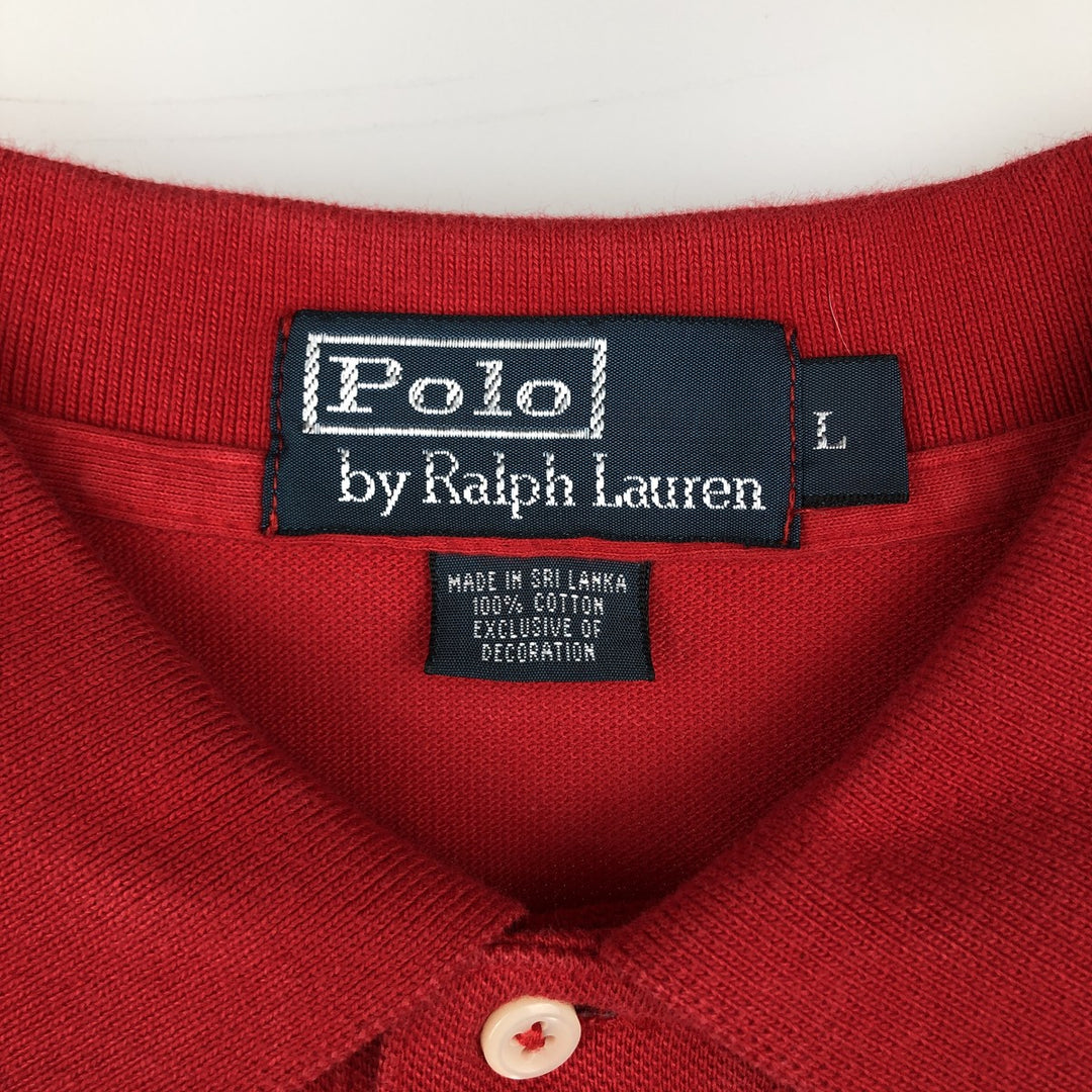 Ralph Lauren POLO by Ralph Lauren Polo Bear short-sleeved polo shirt, men's size L cotton red type Vintage Second Hand