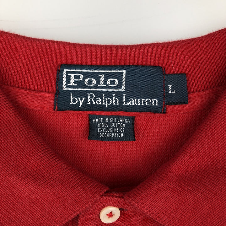Ralph Lauren POLO by Ralph Lauren Polo Bear short-sleeved polo shirt, men's size L cotton red type Vintage Second Hand