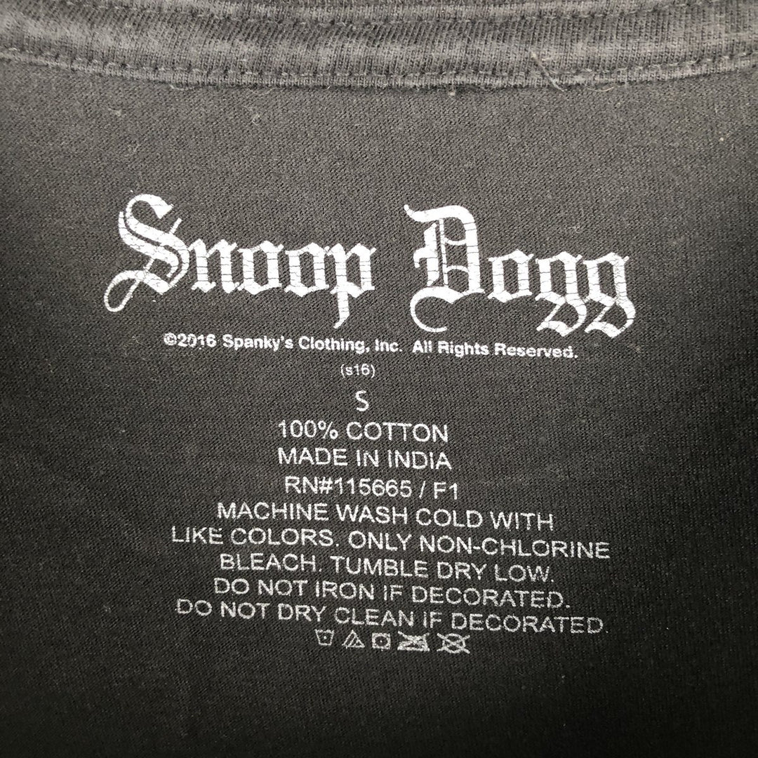 SNOOP DOGG Snoop Dogg Rap T-shirt Rap T Men's S size cotton black type Vintage Second Hand