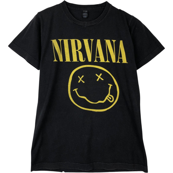 TULTEX NIRVANA Nirvana Band T-shirt Band T Men's S size cotton black type Vintage Second Hand