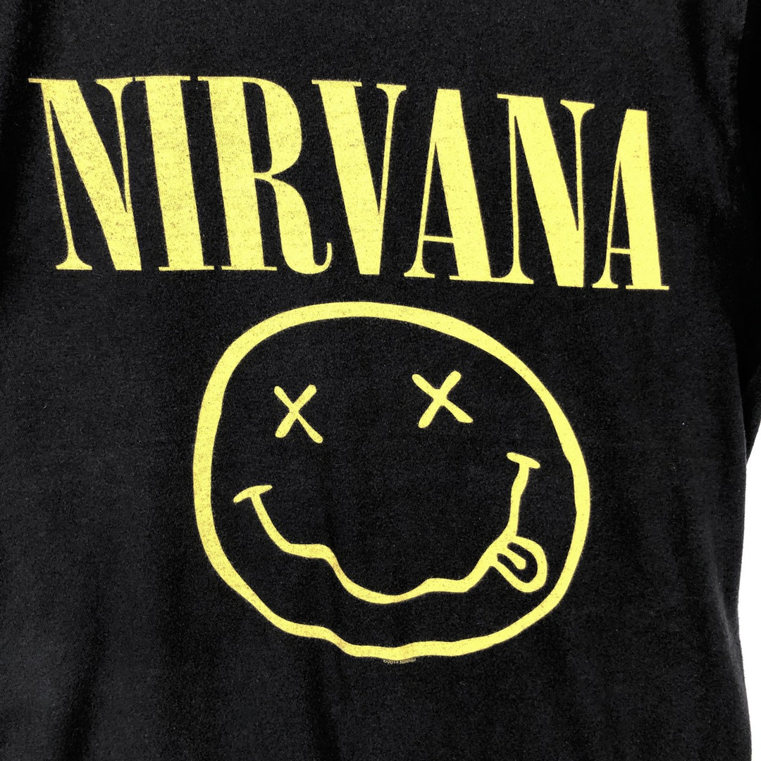 TULTEX NIRVANA Nirvana Band T-shirt Band T Men's S size cotton black type Vintage Second Hand