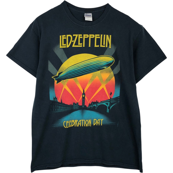 Gildan LED ZEPPELIN Band T-shirt, Men's L size cotton black type Vintage Second Hand