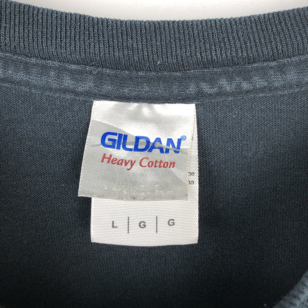 Gildan LED ZEPPELIN Band T-shirt, Men's L size cotton black type Vintage Second Hand
