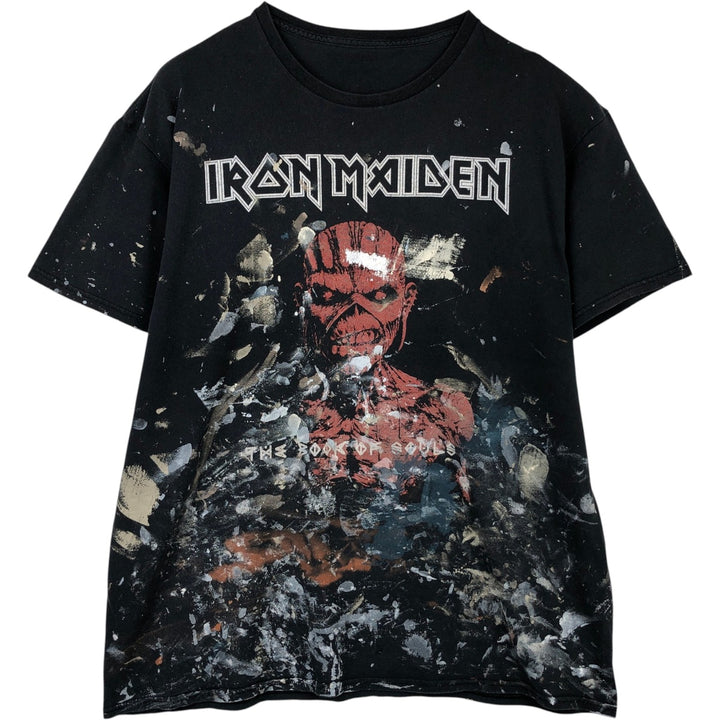 IRON MAIDEN Painted Band T-Shirt (Men's Size L) unclear black type Vintage Second Hand