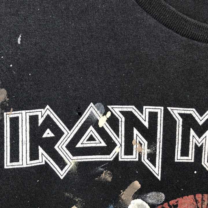IRON MAIDEN Painted Band T-Shirt (Men's Size L) unclear black type Vintage Second Hand