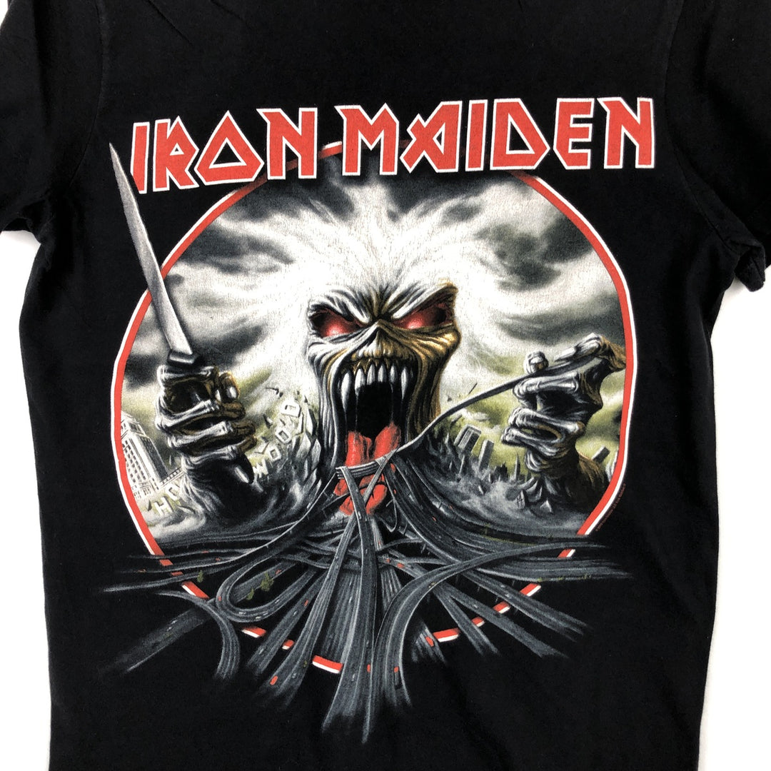 IRON MAIDEN Iron Maiden Band T-shirt Band T Men's S size unclear black type Vintage Second Hand