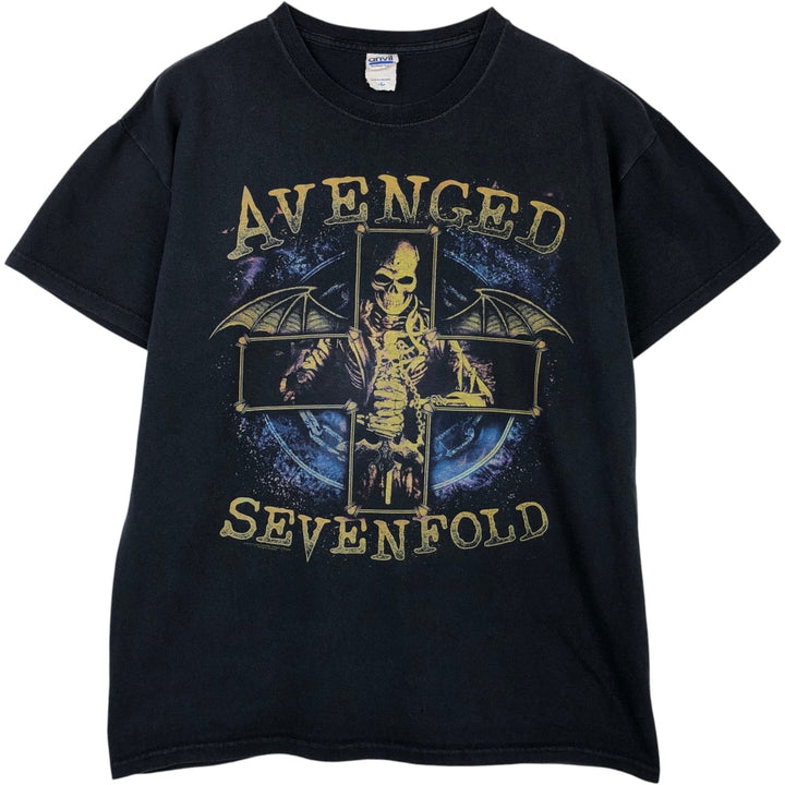Anvil AVENGED SEVENFOLD Band T-shirt cotton black type Vintage Second Hand