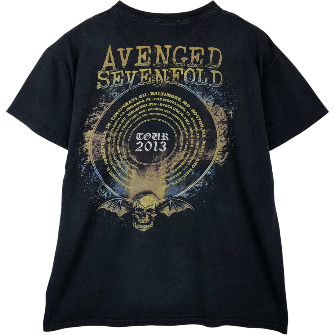 Anvil AVENGED SEVENFOLD Band T-shirt cotton black type Vintage Second Hand