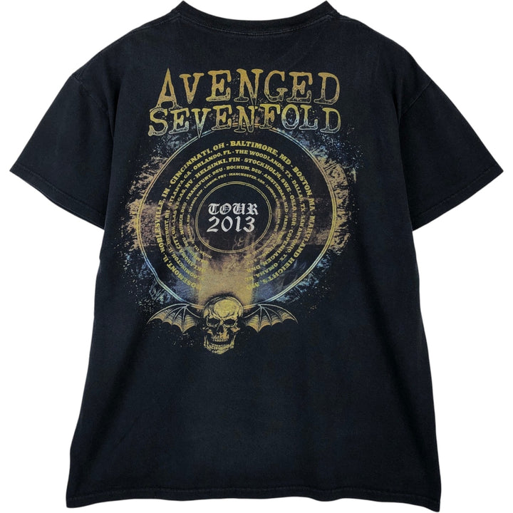 Anvil AVENGED SEVENFOLD Band T-shirt cotton black type Vintage Second Hand