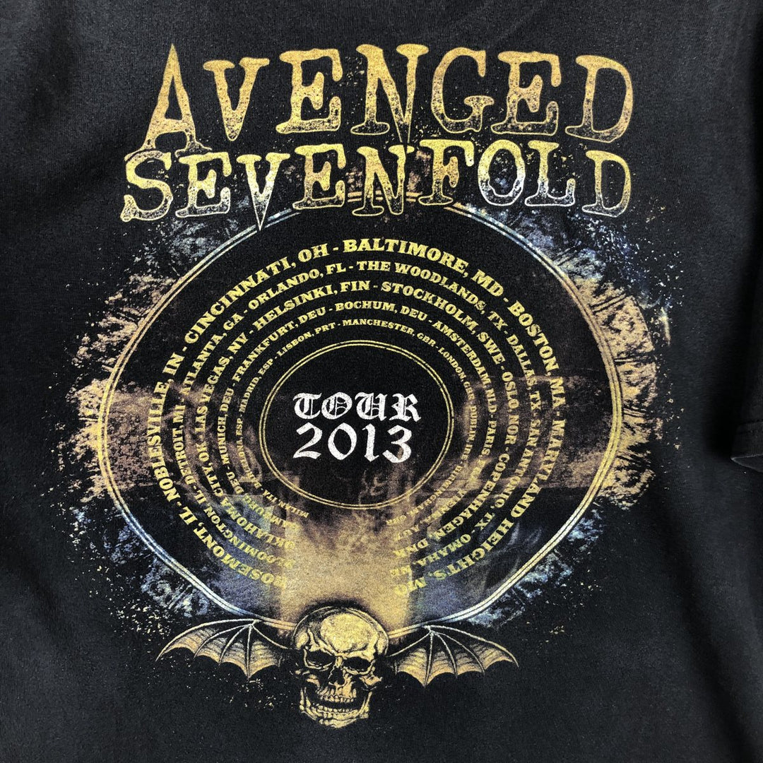 Anvil AVENGED SEVENFOLD Band T-shirt cotton black type Vintage Second Hand