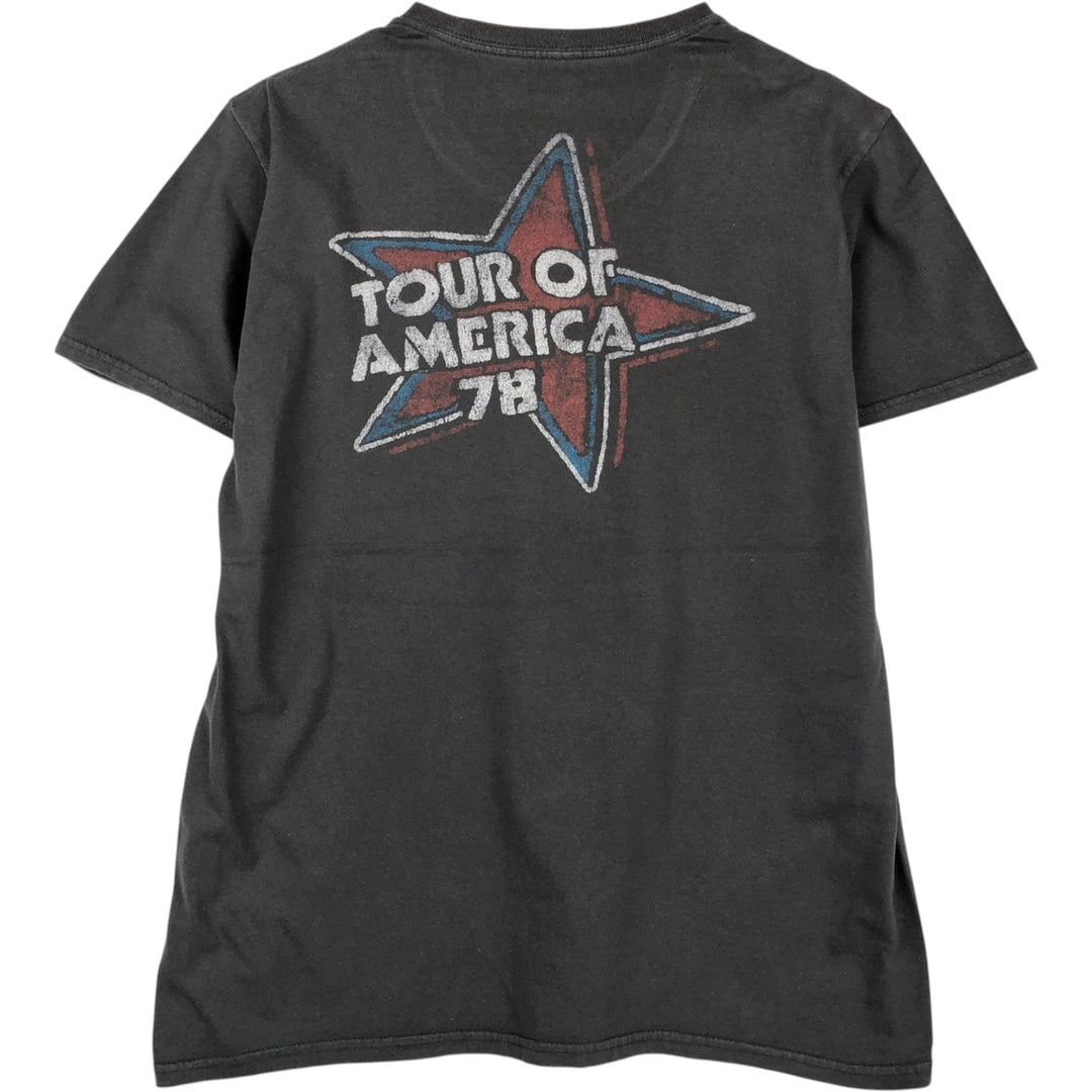 The Rolling Stones American flag pattern band t-shirt (men's size M equivalent) cotton Charcoal Vintage Second Hand