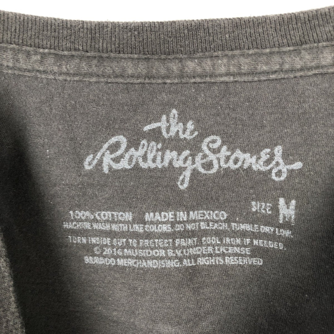 The Rolling Stones American flag pattern band t-shirt (men's size M equivalent) cotton Charcoal Vintage Second Hand