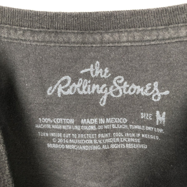 The Rolling Stones American flag pattern band t-shirt (men's size M equivalent) cotton Charcoal Vintage Second Hand