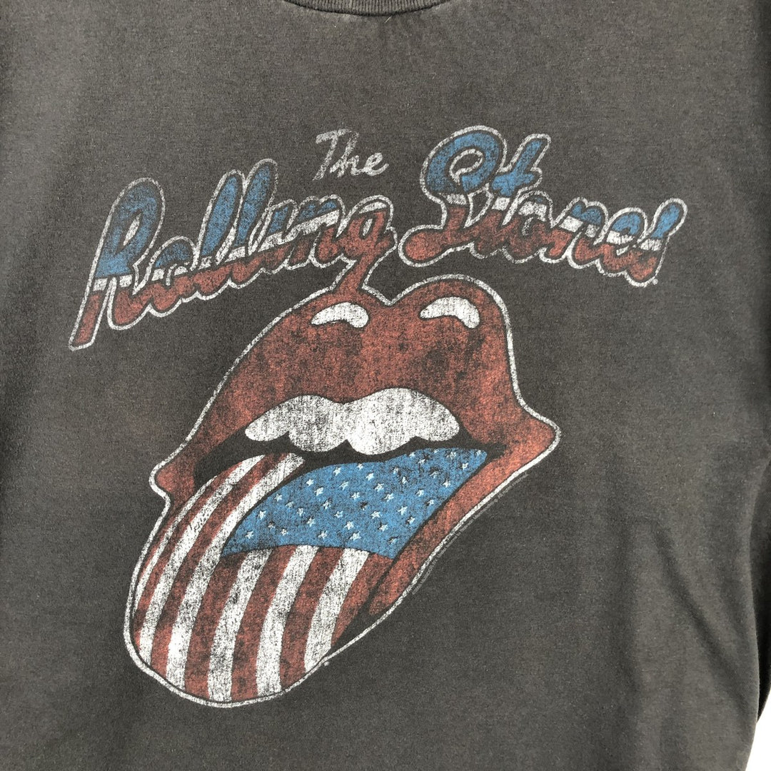 The Rolling Stones American flag pattern band t-shirt (men's size M equivalent) cotton Charcoal Vintage Second Hand